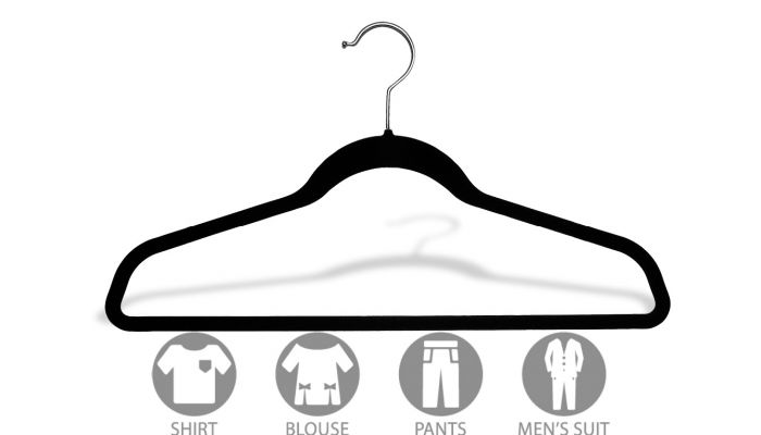 100PCS Velvet Clothes Hangers Durable Plastic Hanger Suit/Shirt/Pants  Hangers