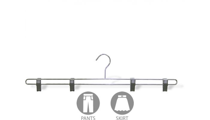 14 inch Clear Shirt Hangers Metal Clips