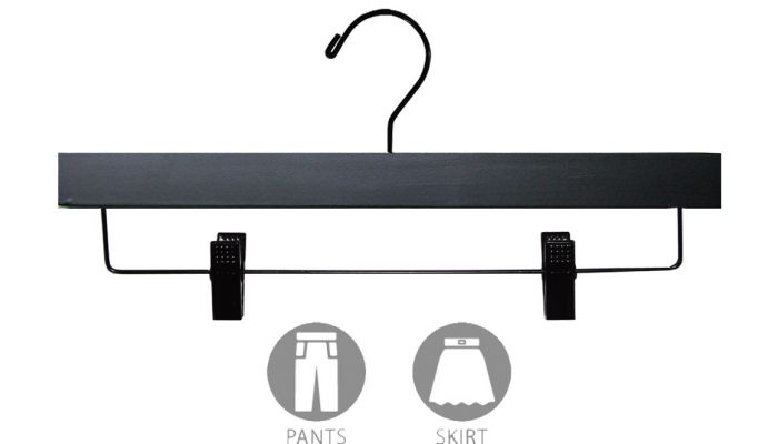 Wood Hangers - Adjustable Clips, Black