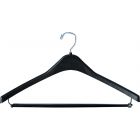 Black Flocked Plastic Combo Hanger W/ Clips & Notches (17 X 1/4)