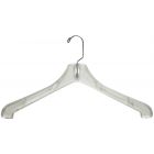 Set of 100 Clear Plastic Combo Hanger With Clips & Notches (17 X 7/16)