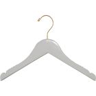 12" White Wood Top Hanger W/ Notches & Rubber Strips