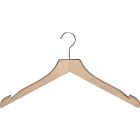 17" Natural Wood Top Hanger W/ Countersunk Hook & Notches