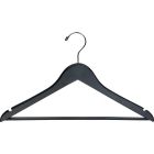 17" Black Wood Suit Hanger W/ Suit Bar & Notches