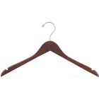 17" Rubber Coated Walnut Wood Top Hanger W/ Notches