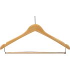 17" Natural Wood Anti-Theft Suit Hanger W/ Locking Bar & Notches