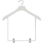 18" White Wood Display Hanger W/ 10" Deluxe Clips