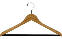17" Bamboo Suit Hanger W/ Suit Bar & Notches