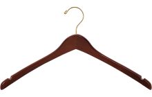 17" Walnut Wood Top Hanger W/ Notches