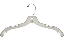 17" Clear Plastic Top Hanger W/ Notches