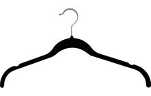 17" Black Slim-Line Flock  Hanger W/Notches