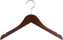 14" Walnut Wood Top Hanger W/ Notches