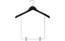 17" Matte Black Wood Display Hanger W/ 12" Deluxe Clips