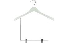 17" White Wood Display Hanger W/ 10" Clips