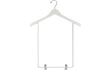 17" White Wood Display Hanger W/ 15" Deluxe Clips