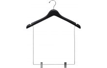 17 Matte Black Wood Suit Hanger W/ Locking Bar